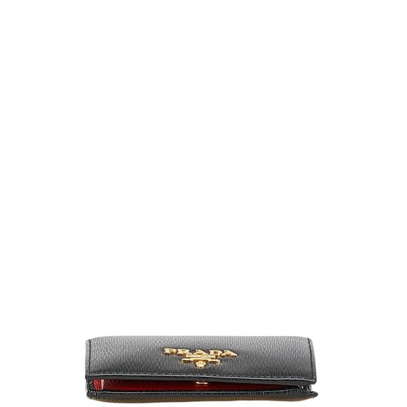 Prada Vitello Move Bifold Wallet 1MV204 Black Leather Women's PRADA - Picture 3 of 10